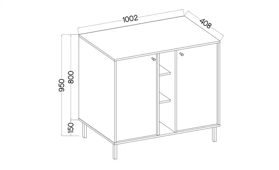 Selsey Sideboard, Bemaßung