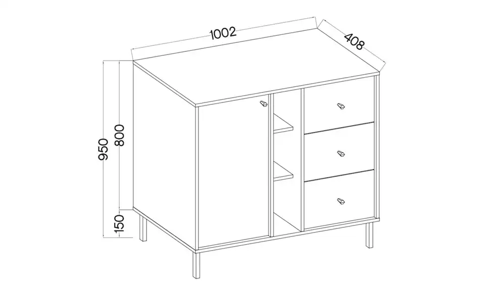 Selsey Sideboard, Bemaßung