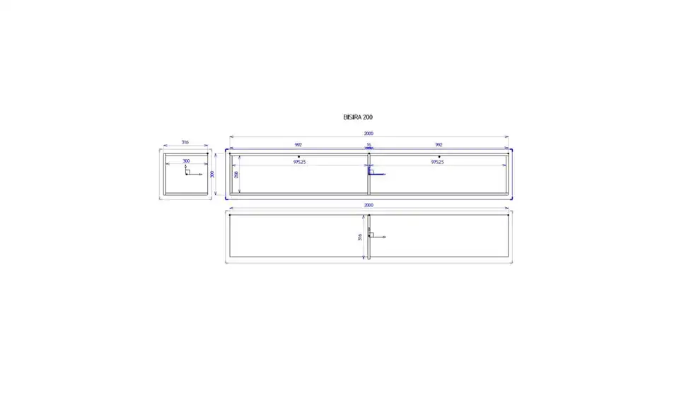 Selsey TV-Hängeboard, Bemaßung