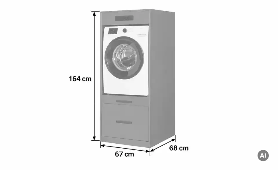 Waschmaschinenschrank WaschRaum, Bemaßung