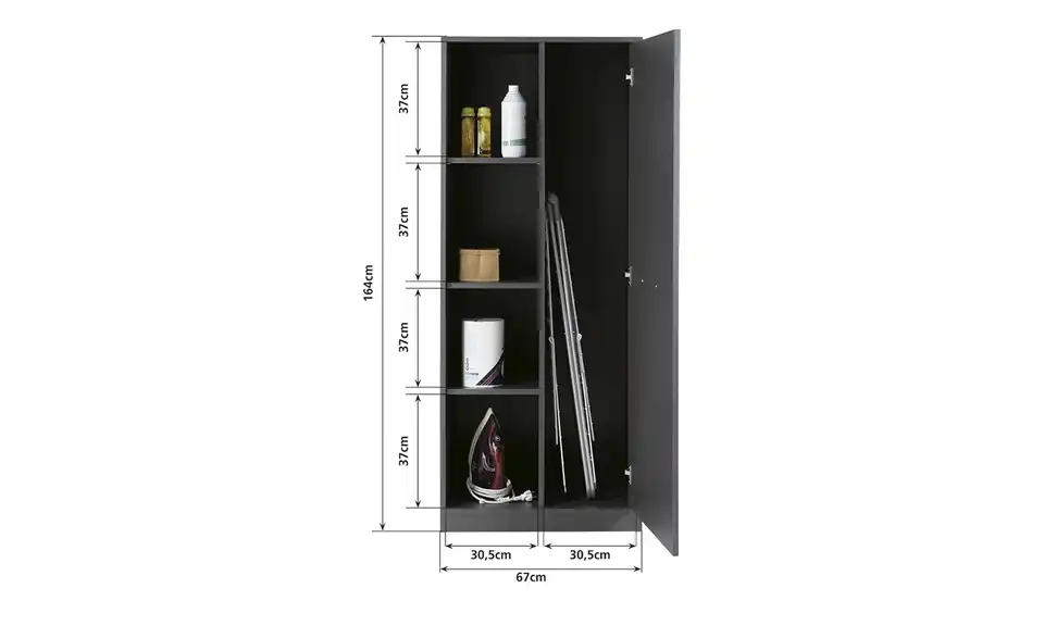 Putzmittelschrank WaschRaum, Bemaßung