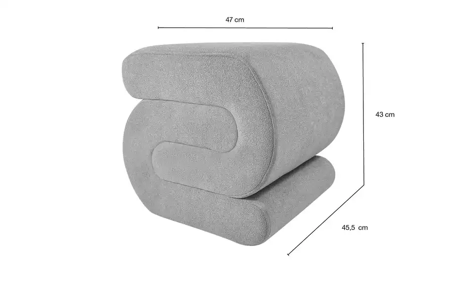 Höffner Selection Hocker Salma, Bemaßung