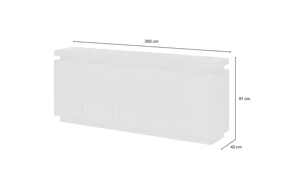 Sideboard Torri, Bemaßung