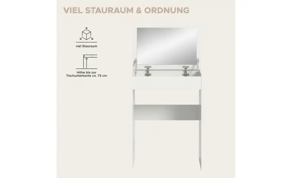 Schminktisch, Bild mit Text