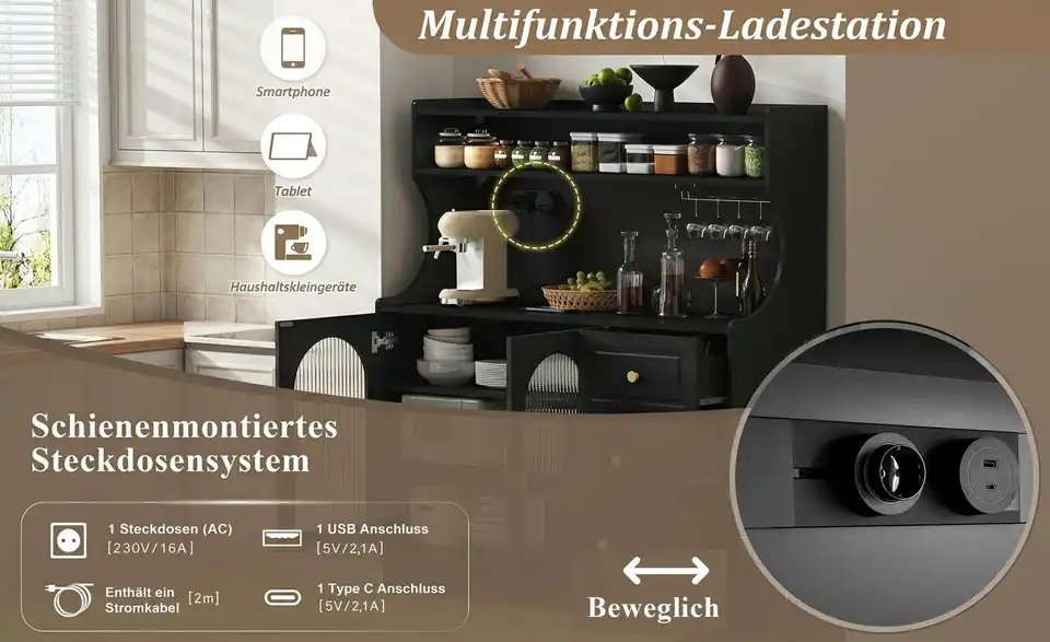 Buffetschrank Rhizo, Bild mit Text