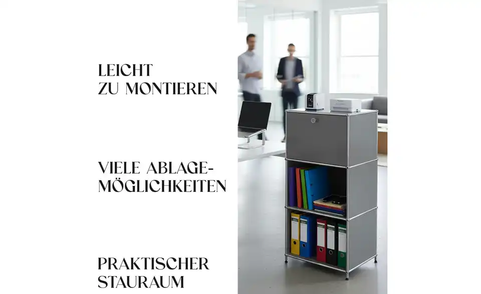 Floordirekt Metallregal, Bild mit Text