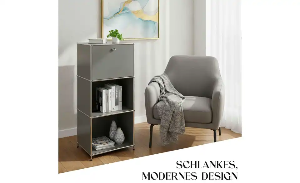 Floordirekt Metallregal, Bild mit Text