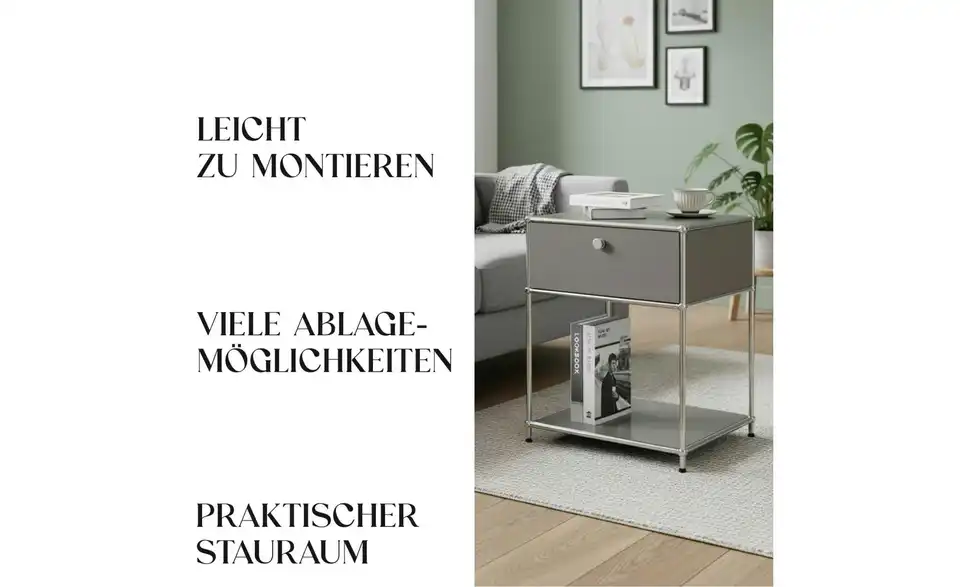 Floordirekt Metallregal, Bild mit Text