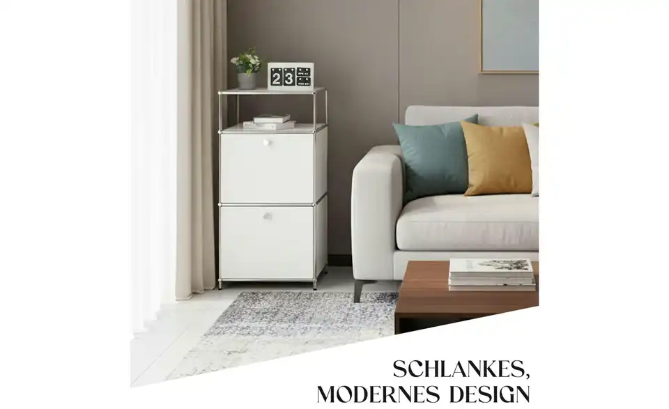 Floordirekt Metallregal, Bild mit Text