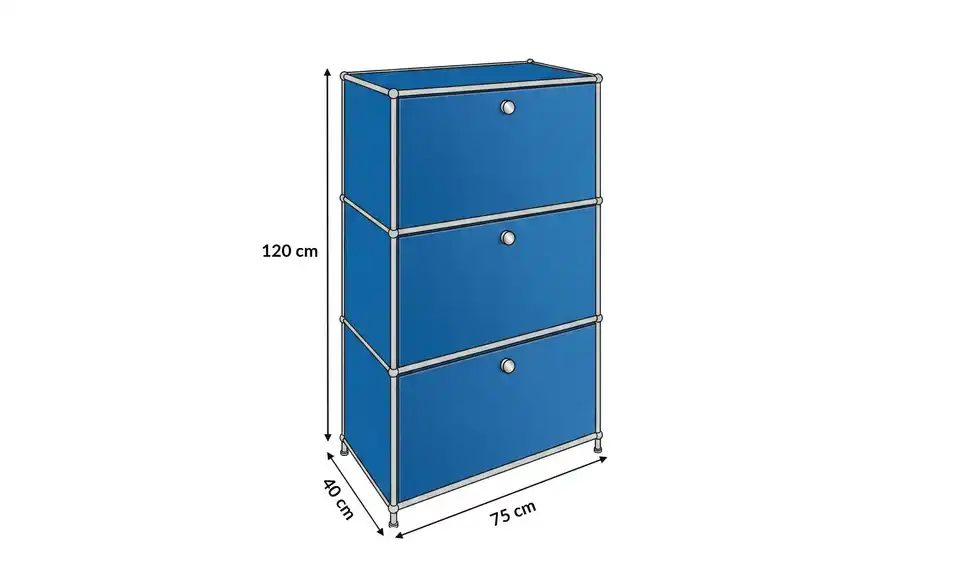 Floordirekt Metallregal, Bemaßung
