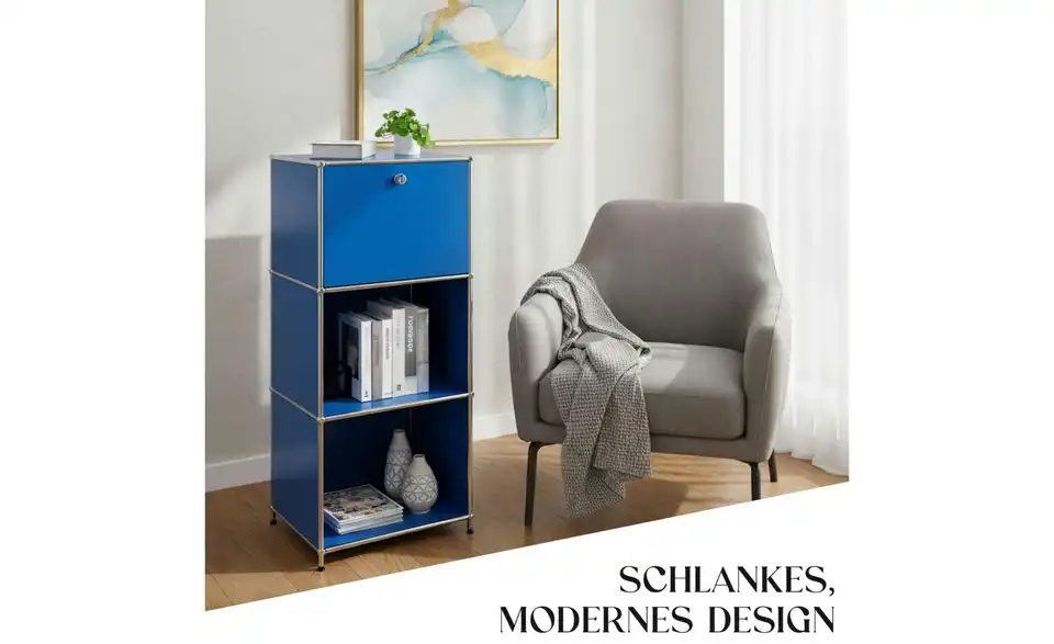 Floordirekt Metallregal, Bild mit Text