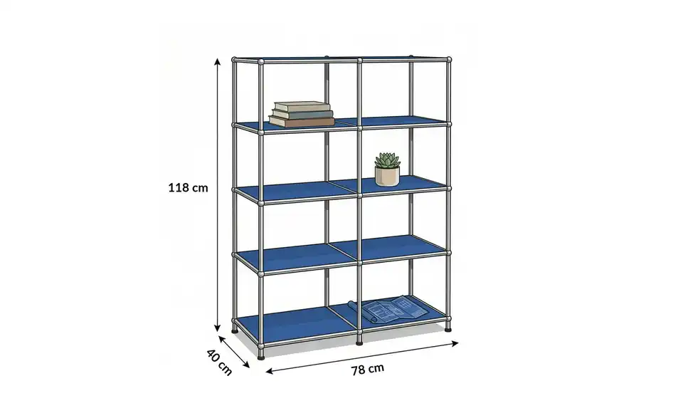 Floordirekt Metallregal, Bemaßung