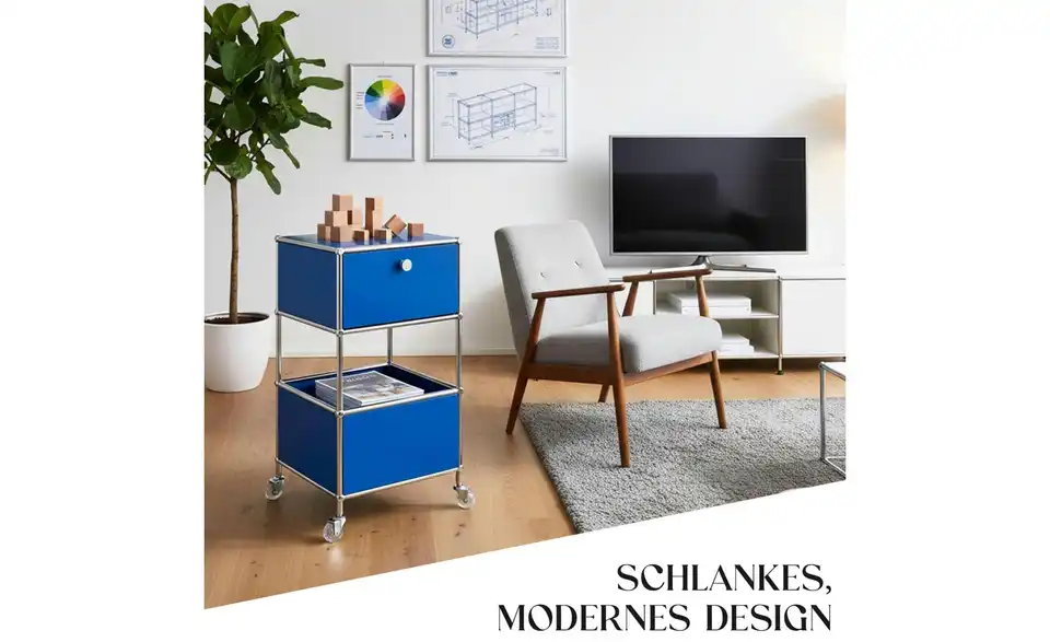 Floordirekt Metallregal, Bild mit Text