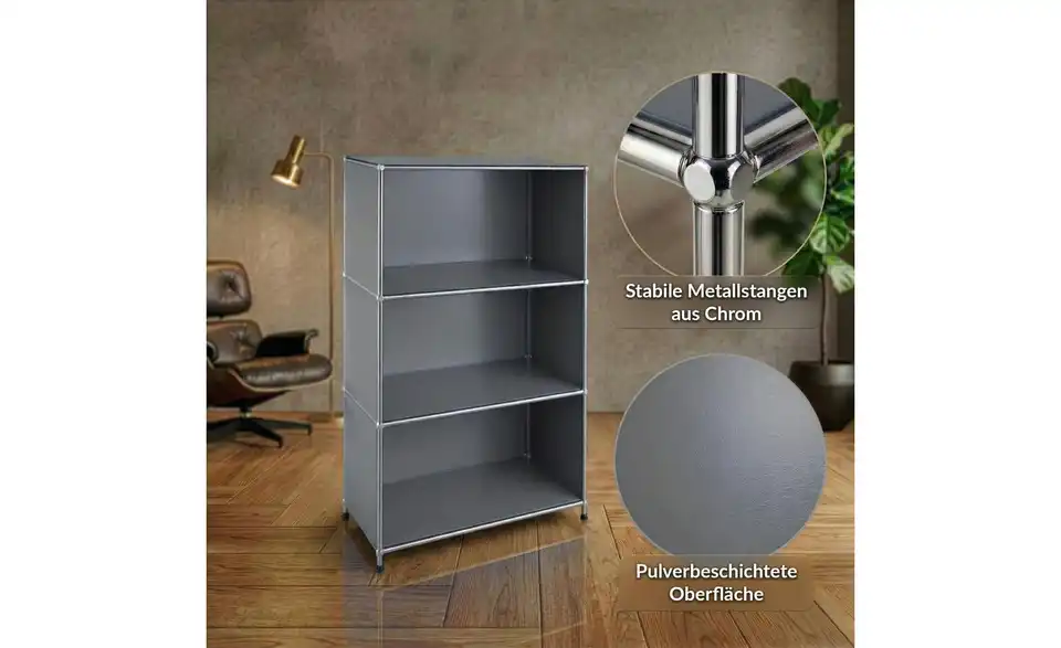 Floordirekt Metallregal, Bild mit Text