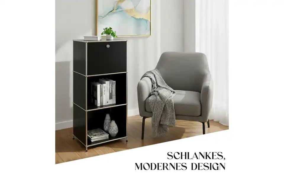 Floordirekt Metallregal, Bild mit Text