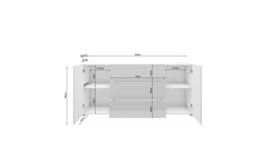 Sideboard Berlin, Bemaßung