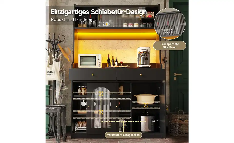 Buffet, Bild mit Text