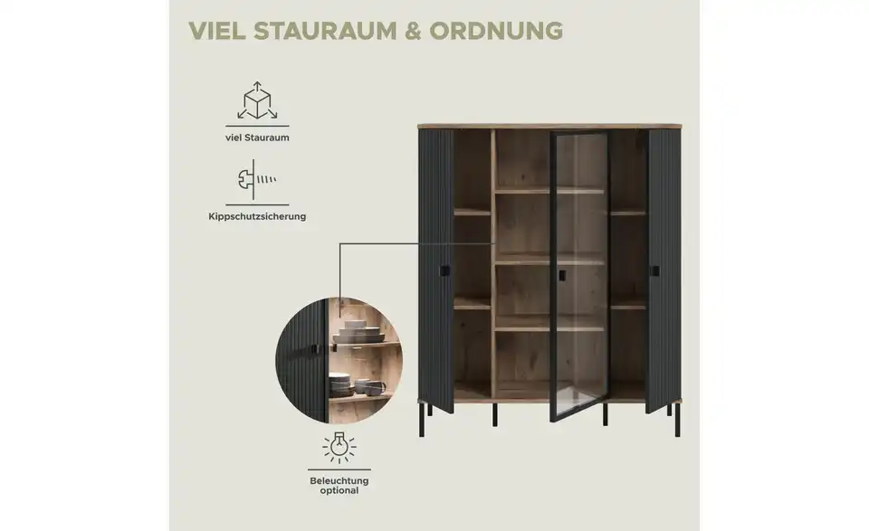 Highboard Chester, Bild mit Text