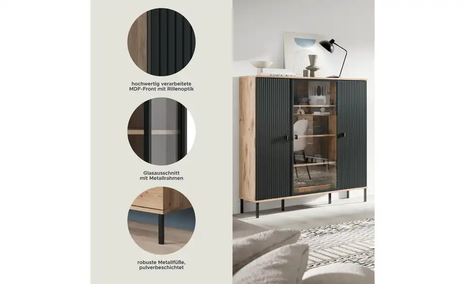 Highboard Chester, Bild mit Text