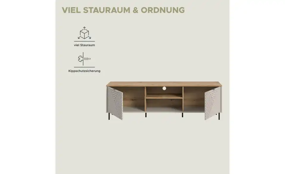 Lowboard Casper, Bild mit Text