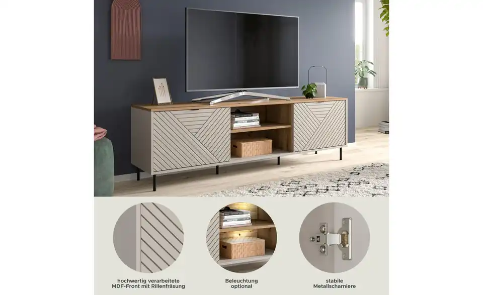 Lowboard Casper, Bild mit Text