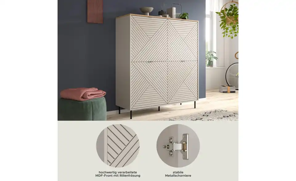 Highboard Casper, Bild mit Text