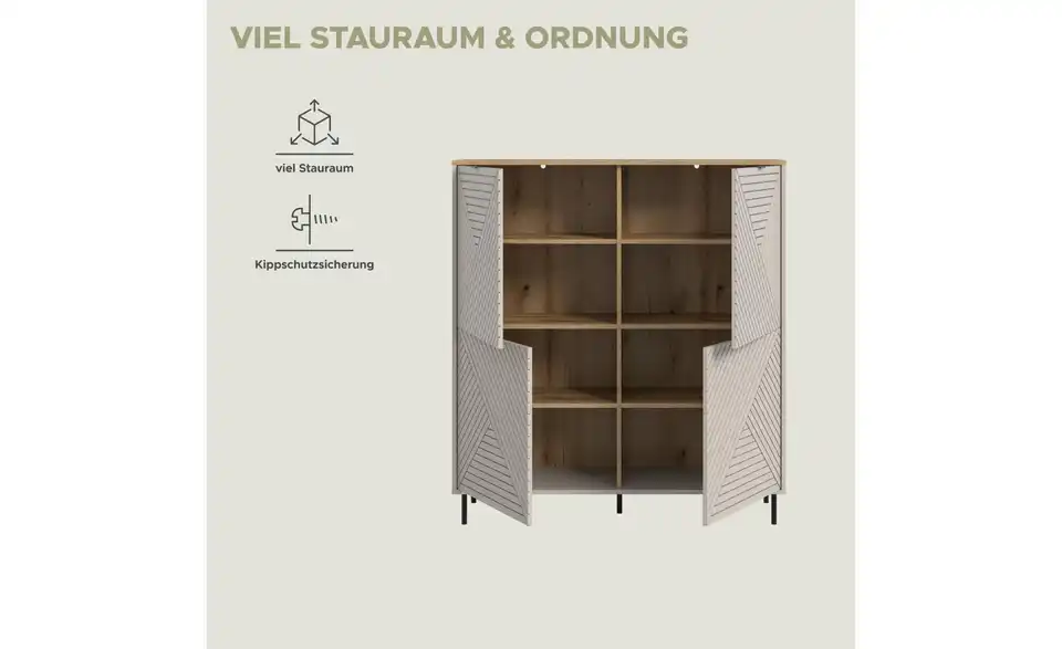 Highboard Casper, Bild mit Text