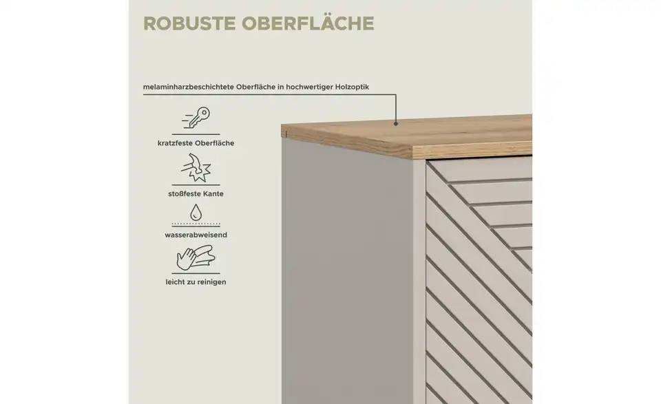 Highboard Casper, Bild mit Text