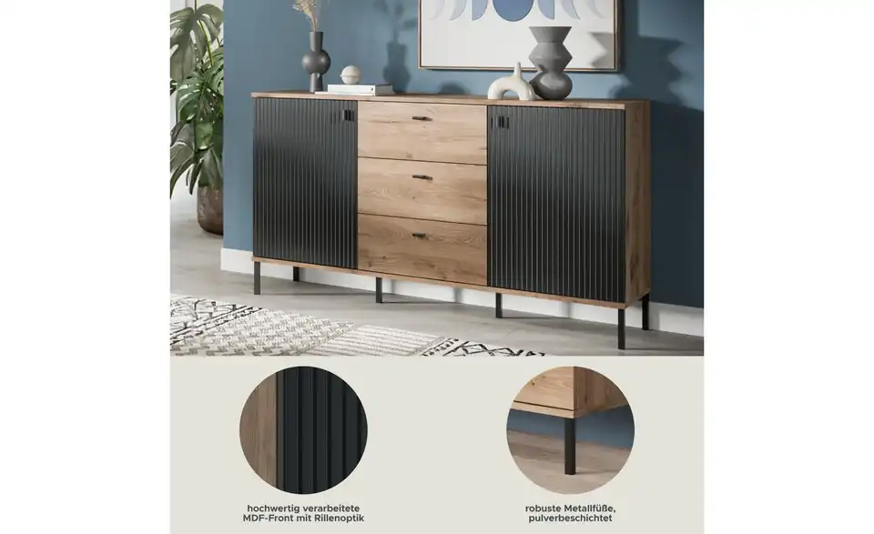 Sideboard, Bild mit Text