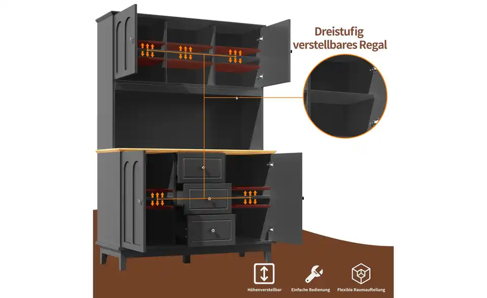 Buffet mit LED & App-Steuerung, Bild mit Text