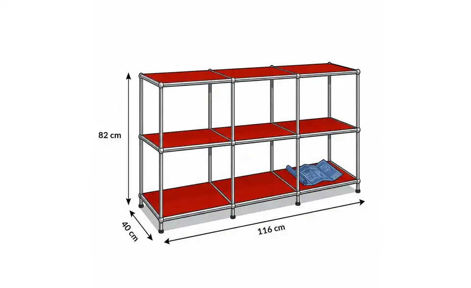 Floordirekt Metallregal, Bemaßung