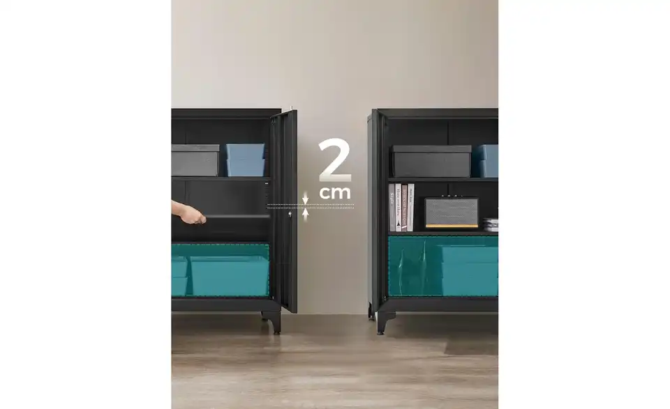 Aktenschrank, Bild mit Text