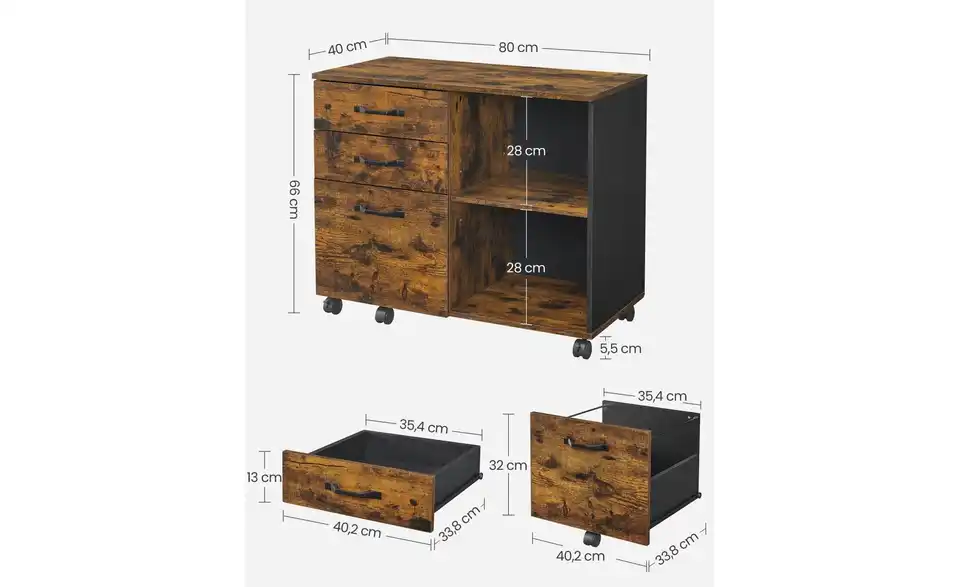 Rollcontainer, Bemaßung