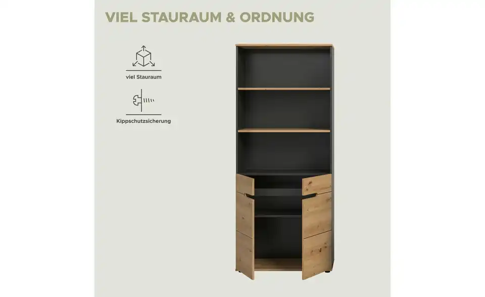 Aktenregal, Bild mit Text