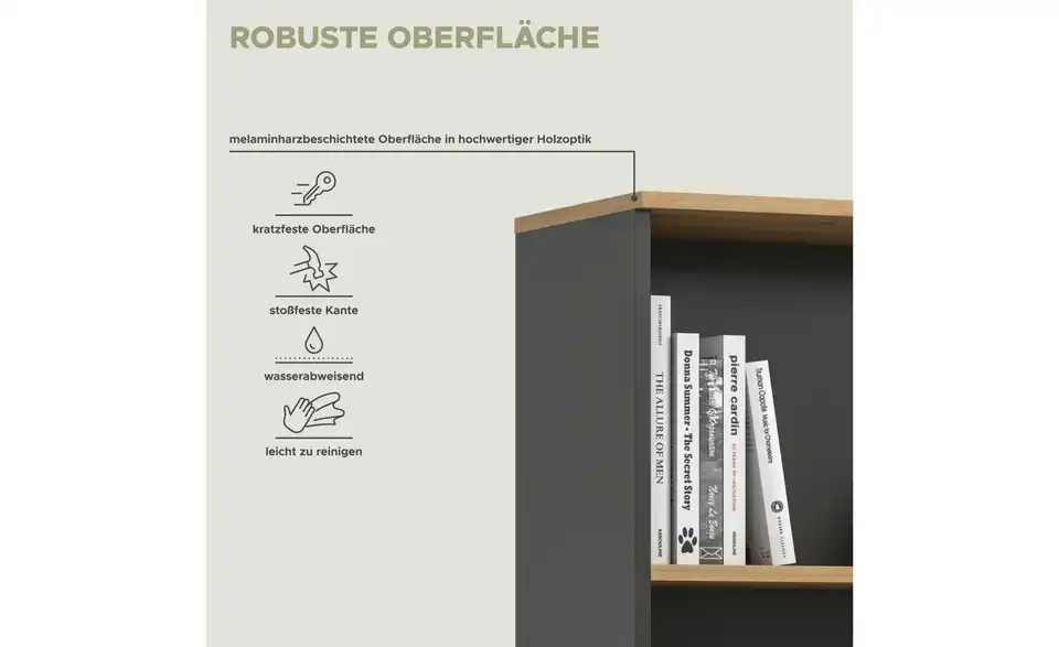 Aktenregal, Bild mit Text