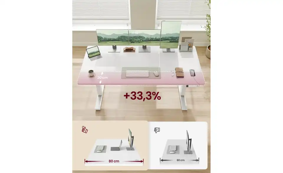Schreibtisch, Bild mit Text