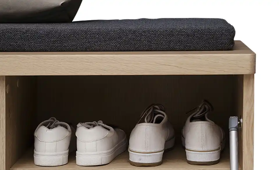 Garderobenbank Woodland, Detailansicht