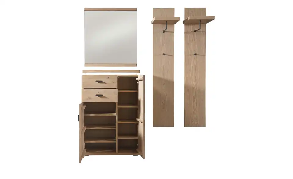 Garderobenkombination Woodland 4 teilig, geöffnet