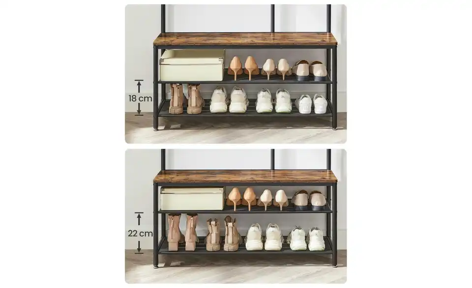 Garderobe, Bild mit Text