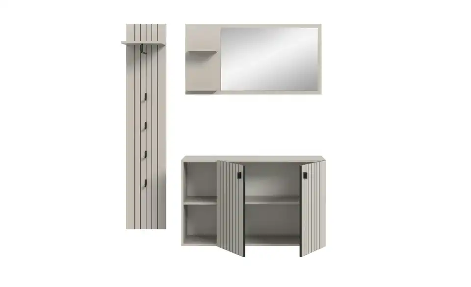 Garderobenkombination, geöffnet