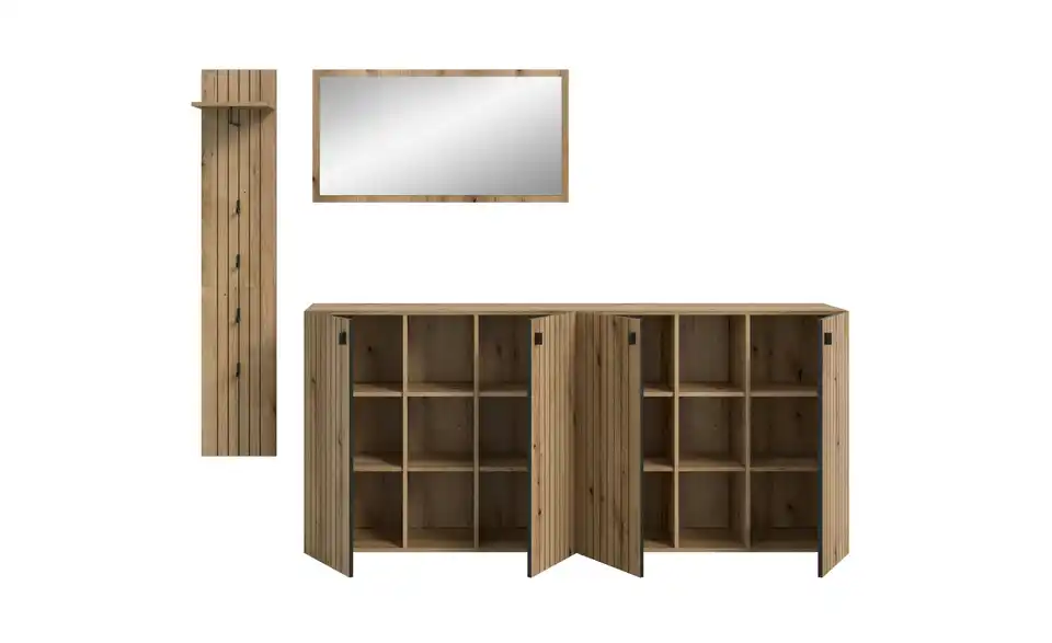 Garderobenkombination, geöffnet