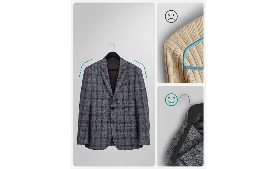 Kleiderbügel 20er-Set, Bild mit Text