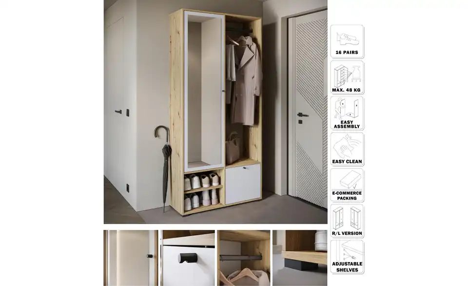 Garderobe Dingo, Detailansicht