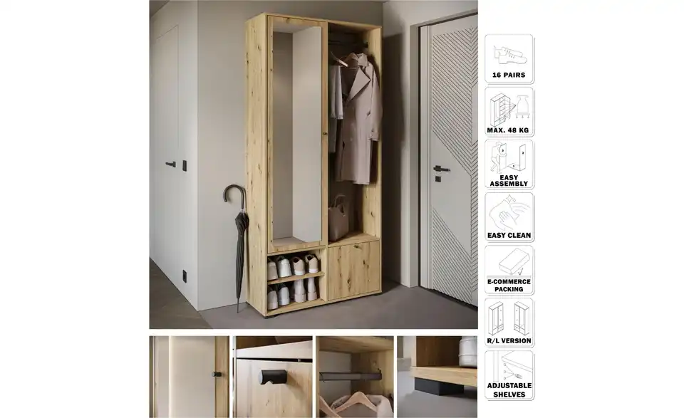 Garderobe Dingo, Detailansicht