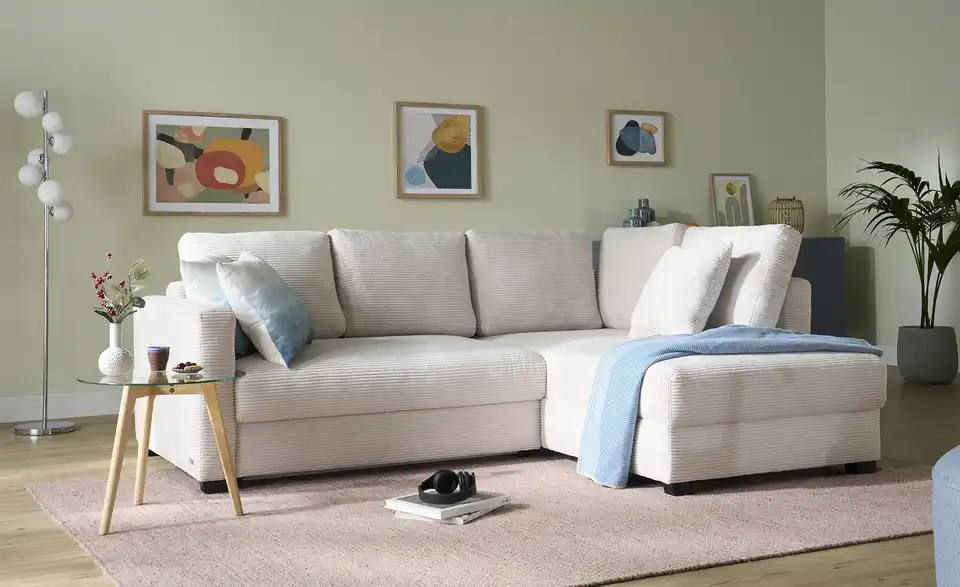 bobb Ecksofa mit Boxspringpolsterung Lisa de Luxe, in Wohnsituation
