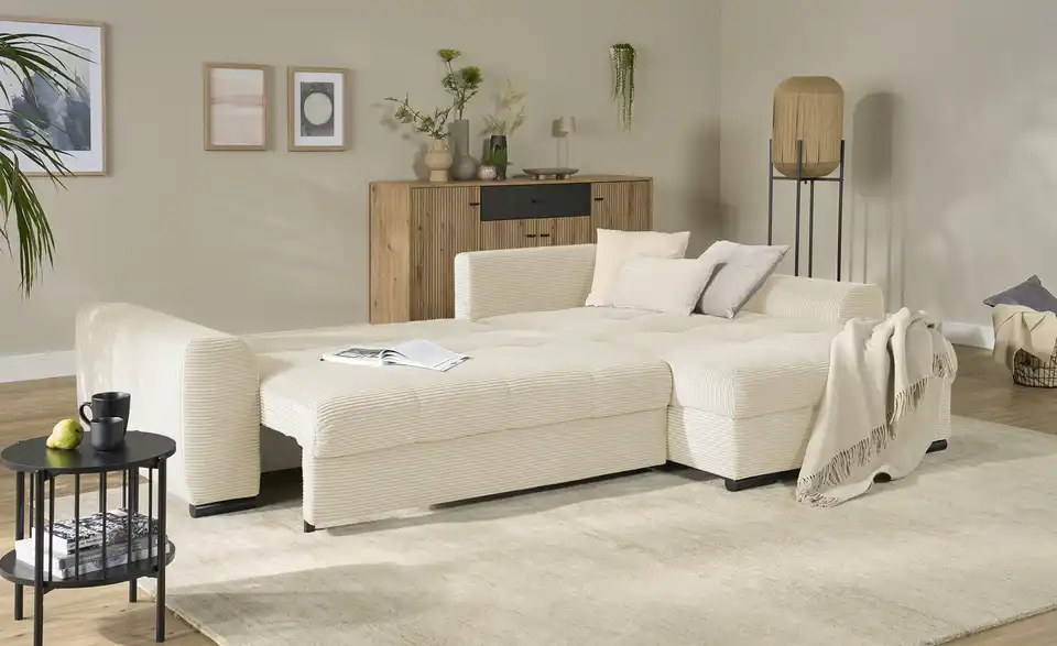 bobb Ecksofa Soumia in kuscheligem Cordstoff, Funktionsansicht