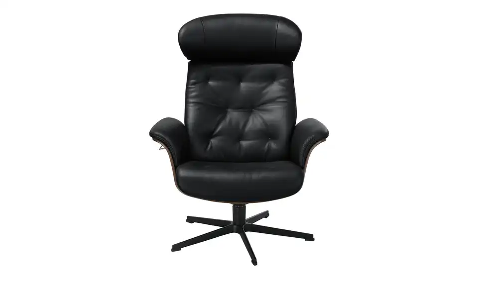 Sessel Timeout in Leder mit Knopfnaht, Frontansicht