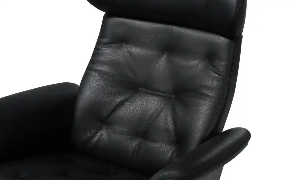 Sessel Timeout in Leder mit Knopfnaht, Detailansicht