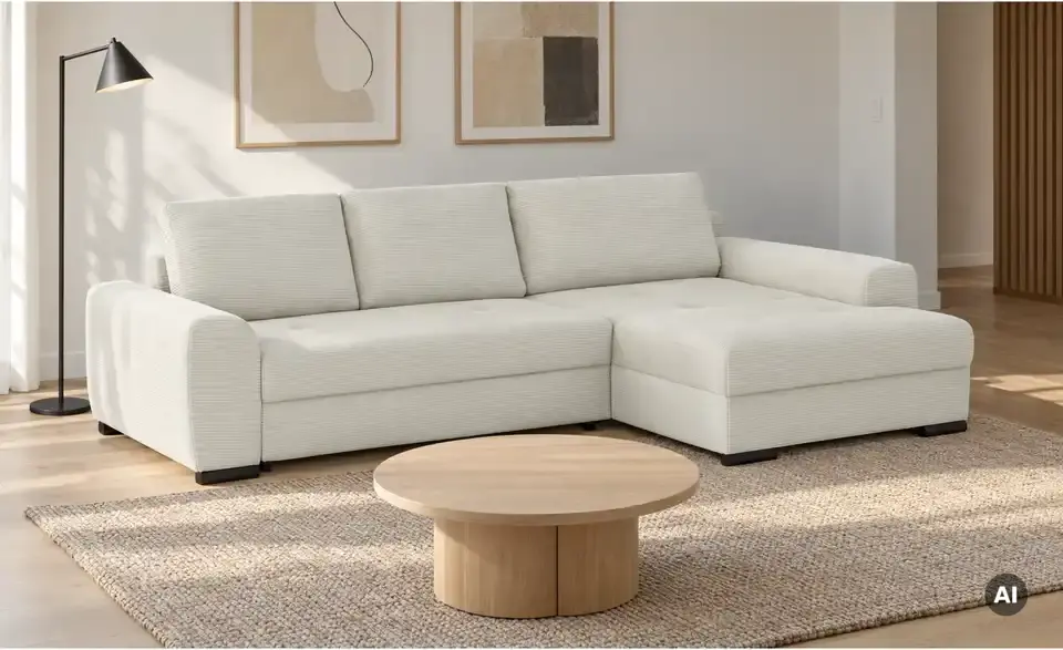 bobb Ecksofa Soumia in kuscheligem Cordstoff, in Wohnsituation