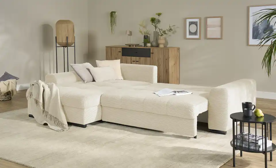 bobb Ecksofa Soumia in kuscheligem Cordstoff, Funktionsansicht